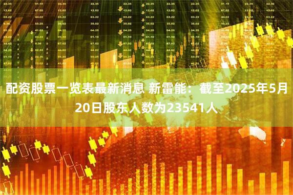 配资股票一览表最新消息 新雷能：截至2025年5月20日股东人数为23541人