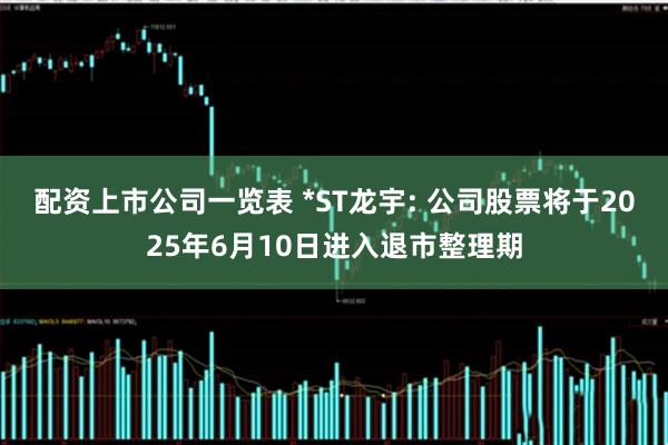 配资上市公司一览表 *ST龙宇: 公司股票将于2025年6月10日进入退市整理期