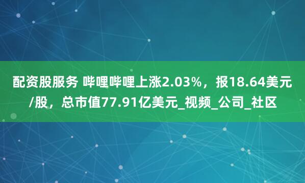 配资股服务 哔哩哔哩上涨2.03%，报18.64美元/股，总市值77.91亿美元_视频_公司_社区